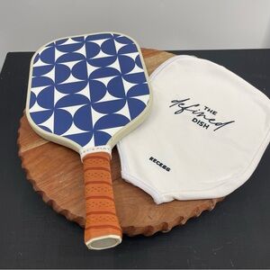 Recess X bay club Pickleball Paddle striped blue white geometric